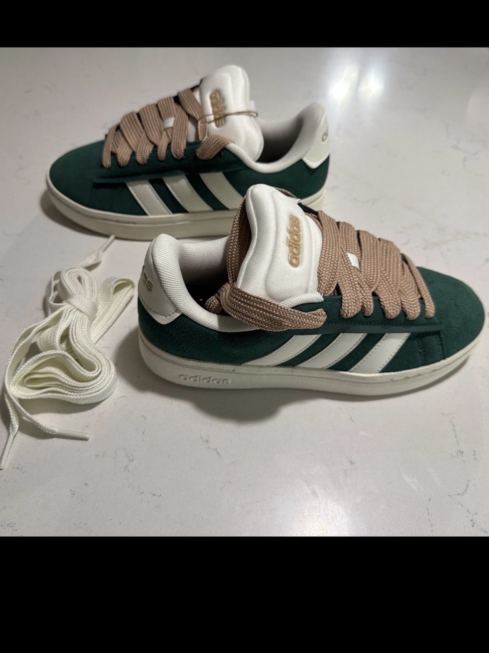 Adidas Grand Court Alpha 00s Green Suede Sneakers Size 6 US Y2K IH3850